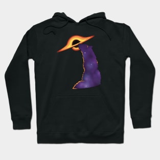 Wolf Howling At Black Hole Design, Cosmic Wolf Hoodie